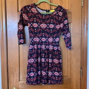 Long Sleeve Patterned Dress